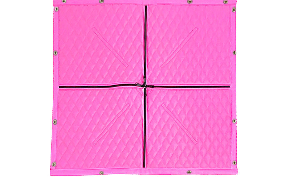 Hot Pink 2-Zip Quilted Winter Front