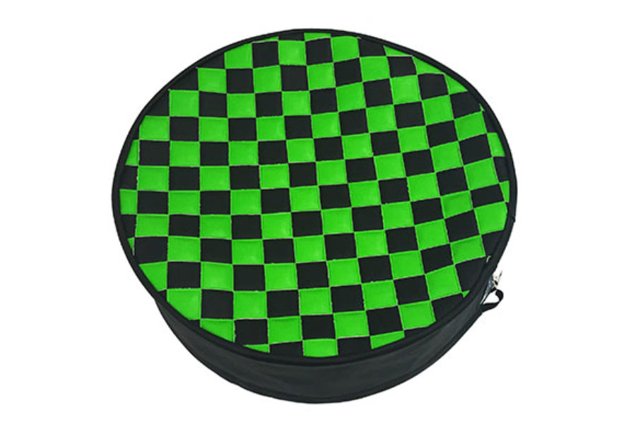 Green Checkered Quilted Fuel Tank End Cover
