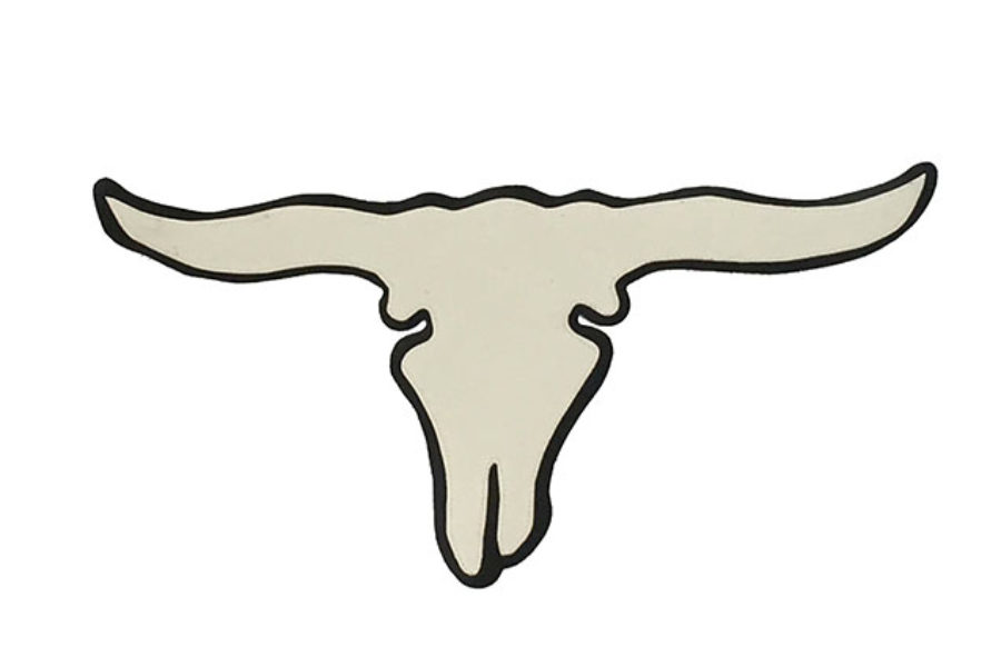 Light Grey Cowskull Logo on Black Background