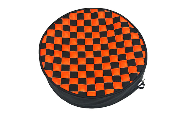 Orange Checkered Quilted Fuel Tank End Cover